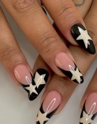 Black And White Y2K Nails