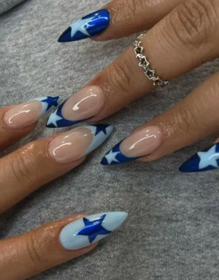 Blue Y2K Nails