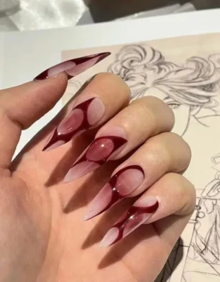 Red Y2K Nails