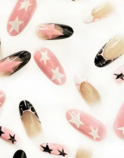 Y2K Nails Pink And Black Y2K Nails Pink And Black