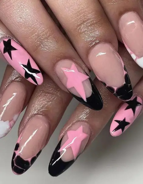 Y2K Nails Pink And Black Y2K Nails Pink And Black