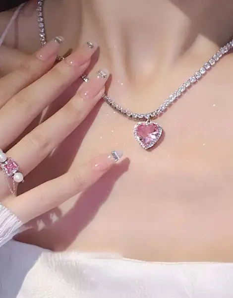 Y2K Pink Heart Necklace Y2K Pink Heart Necklace