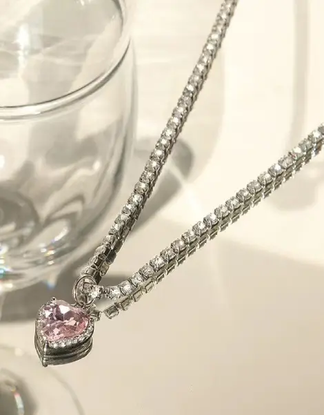 Y2K Pink Heart Necklace Y2K Pink Heart Necklace
