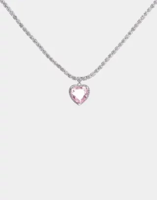 Y2K Pink Heart Necklace