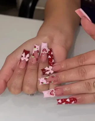 Y2K Valentines Nails