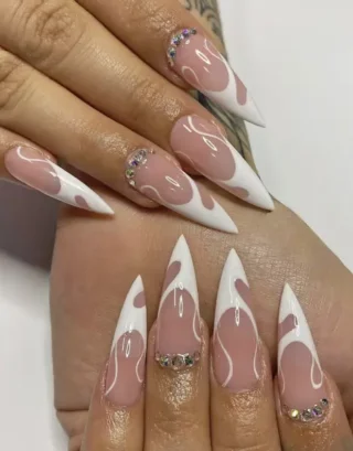 Y2K White Nails