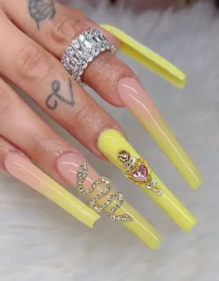 Yellow Y2K Nails